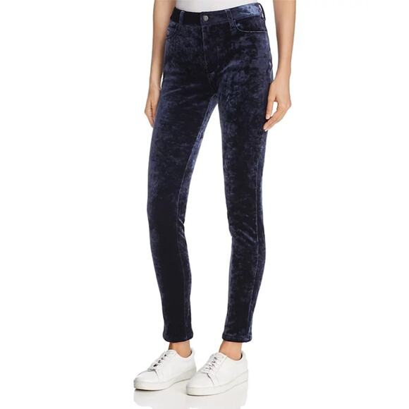 Joe's The Charlie High Rise Skinny Velvet Pants Navy Blue Mid Rise Size W30 - Picture 1 of 11